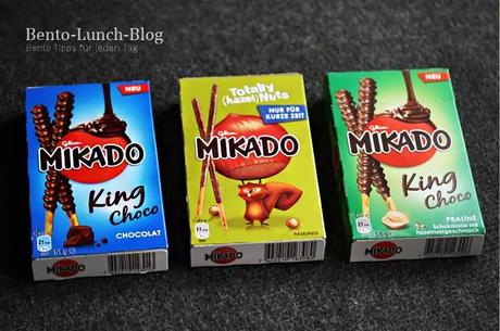 Glico Mikado Totally Nuts Haselnuss, King Choco Chocolat & Praliné
