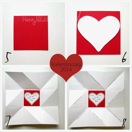 Origami Karte zum Valentinstag