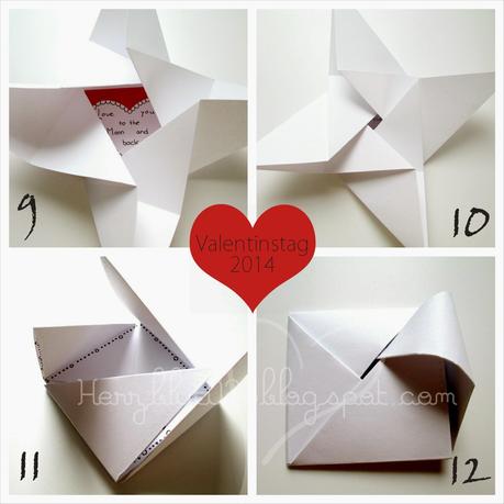 Origami Karte zum Valentinstag