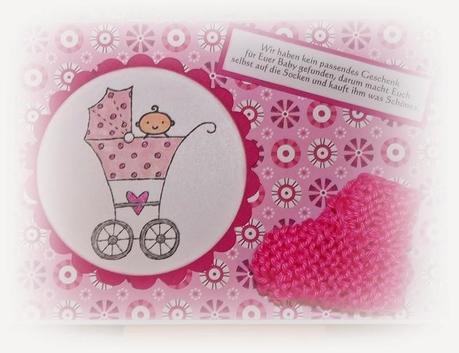 Babykarte mit Socke
