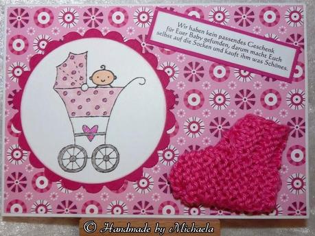 Babykarte mit Socke