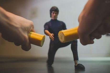 Miniatur Bruce Lee, Terminator & Tony Montana in Aktion