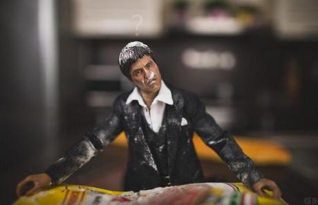 Miniatur Bruce Lee, Terminator & Tony Montana in Aktion