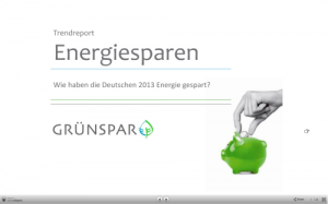 räsentation des Grünspar Trendreport Energiesparen