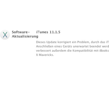 Apple gibt iTunes 11.1.5 zum Download frei