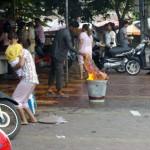 Private Müllverbrennung auf der der Straße