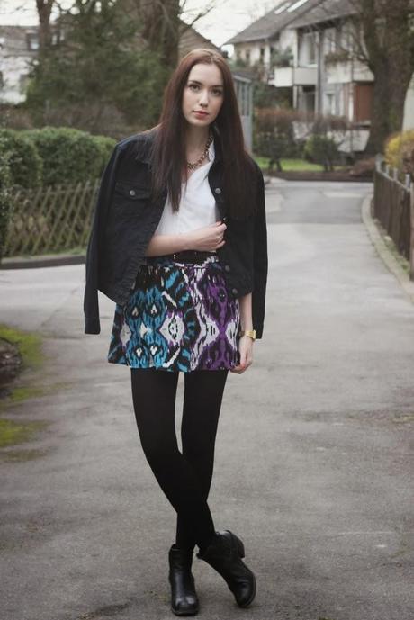 OOTD: Aztec Skirt and Denim