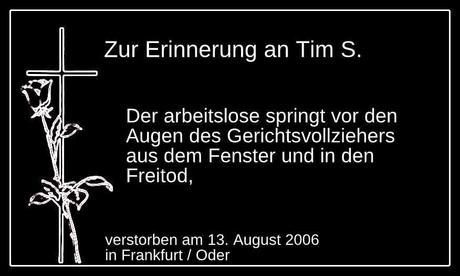 TIM S. – Zur Erinnerung an die Opfer der Agenda 2010
