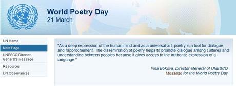 Kuriose Feiertage - 21. März - Welltag der Poesie - UNESCO World Poetry Day - Screenshot un.org