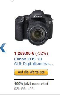 7d kit Canon EOS 7D inklusive 18 135mm Zoom bei Amazon heute im Angebot!