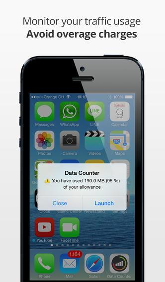 Data Counter sorgt für eine bessere Kontrolle deines Datenverbrauchs und kann zusätzliche Kosten vermeiden