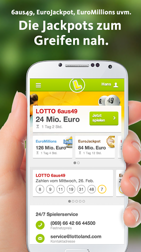 Lottoland- Lotto mobil spielen und Spielergebnisse einsehen