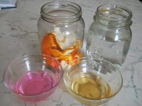 Putztipp: Reiniger aus Orangen- Zitronen- oder Grapefruitschalen  und Essig (ider Alkohol)
