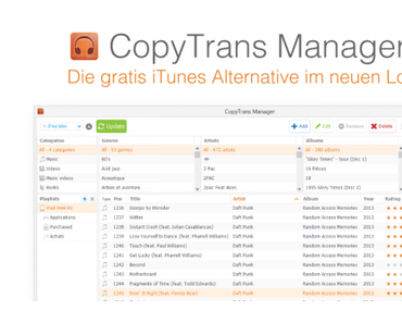 CopyTrans Manager – Die beliebteste, kostenlose iTunes Alternative im neuen Look!