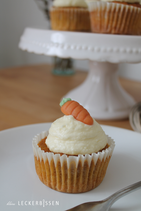 Karotten Cupcakes mit Vanille Frosting