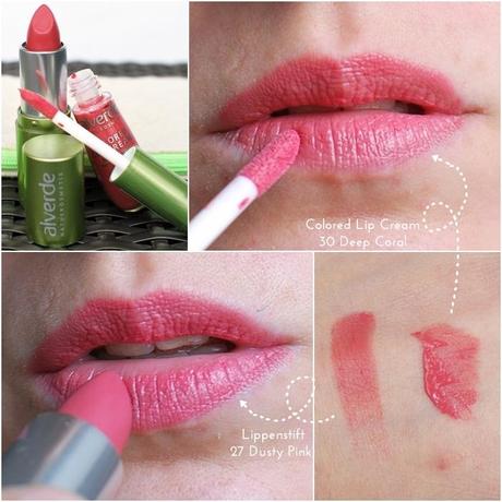 alverde Colored Lip Cream 30 Deep Coral | Lippenstift 27 Dusty Pink