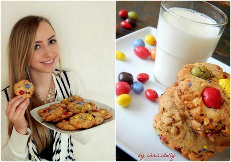 Colourful Peanut butter M&M Cookies / Bunte Erdnussbutter M&M Cookies