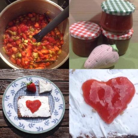 Sweet & Sour-Konfitüre – oder – Erdbeer & Rhabarber und ein bisschen Vanille, mhhhh