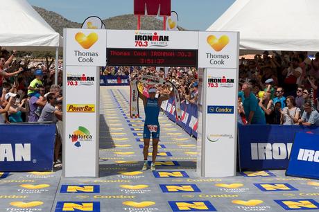 ThomasCook Ironman 70.3 Alcudia Mallorca Spain - Changing zone - Triathlon with Andreas Dreitz, Bart Aernouts, Andreas Raelert and Lisa Huetthaler
