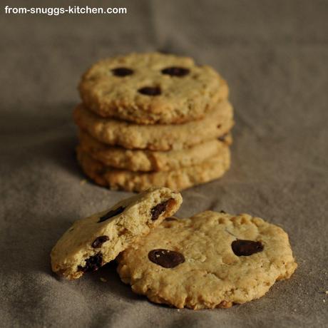 Haferflocken-Erdnusscreme-Schokoladen-Cookies