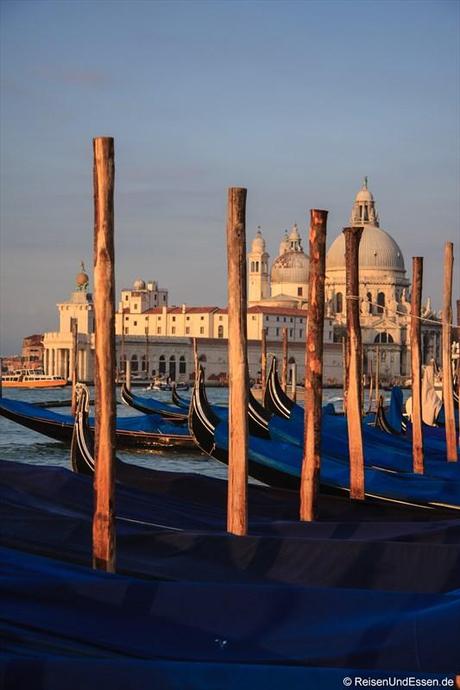 Gondeln in Venedig im frühen Sonnenlicht