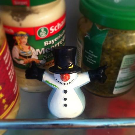 Ein Schneemann in meinem Kühlschrank.