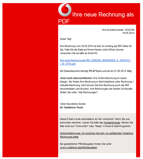 Achtung, Spam in der Inbox: Falsche Rechnungen per E-Mail von Telekom und Vodafone