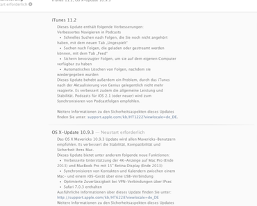 Apple veröffentlicht OS X 10.9.3 und iTunes 11.2