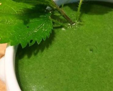 Dunkelgrüne Brennnessel-Creme-Suppe