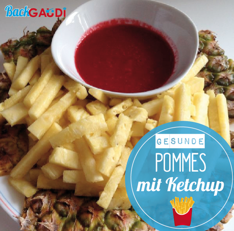 Gesunde Pommes mit Ketchup