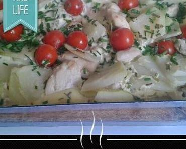 Kohlrabi-Auflauf mit Schnittlauch-Schmand-Guss