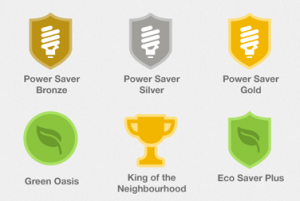 Badges zur Belohnung beim Stromsparen, Grafik: GreenPocket