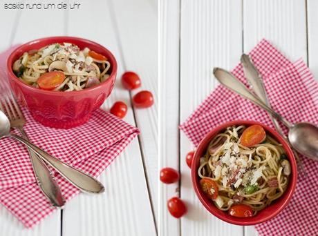 Pasta mit Tomaten & Champignons