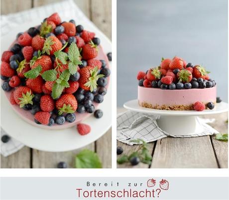 [BeerenHunger] Erdbeeren-Joghurt Torte vegan