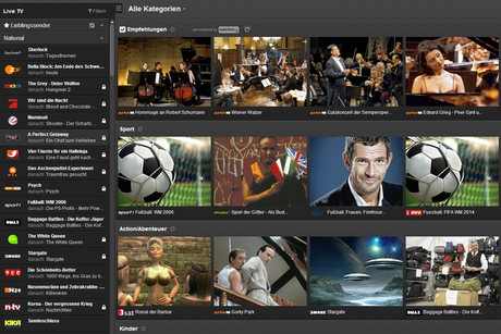 TV- und Radio-Streaming-Dienst Zattoo - Desktop-Version (Screenshot)