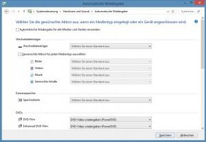 Die Windows 8 Autstart Funktion für Geräte und Medien einstellen