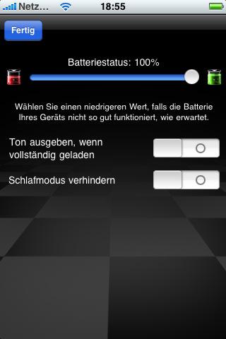 Batterie Monitor HD – Restlaufzeiz des iPhone, iPod touch und iPad unter verschiedenen Voraussetzungen ermitteln