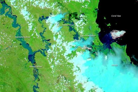 Spektakuläres Satellitenbild: Hochwasser in Australien