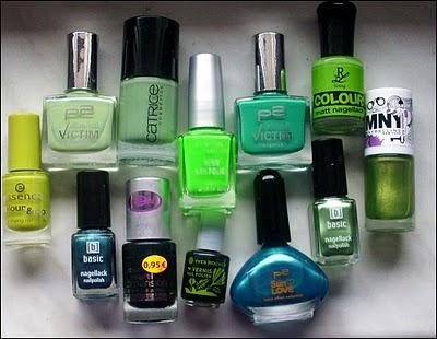 Meine Nagelräder: Grün, Grün, Grün...