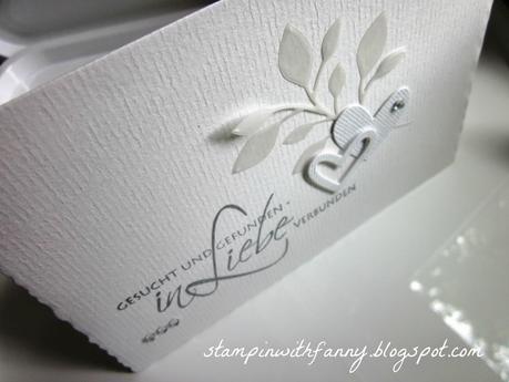 Edle Hochzeitskarten in weiß/silber