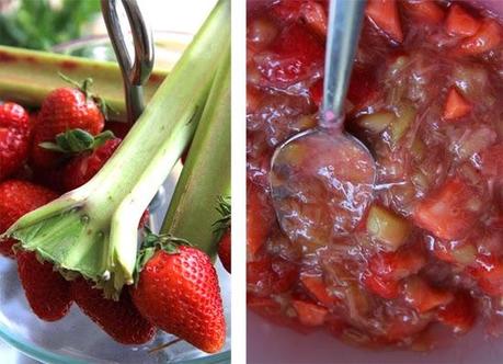 Einfach köstlich der Rhabarber - Erdbeere - Bienenstich