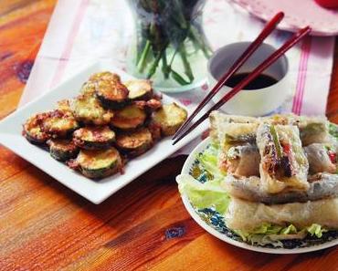 vietnamesische sommerrollen & fritierte Zucchini