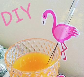 DIY Party Deko – Strohhalme mit Flamingos und Namensschildern!