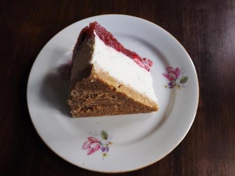 Strawberry Cheesecake mit Kokosmilch und dickem Keksboden