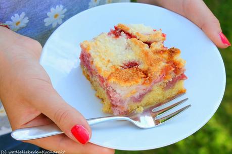 Erdbeer-Makronen-Kuchen vom Blech