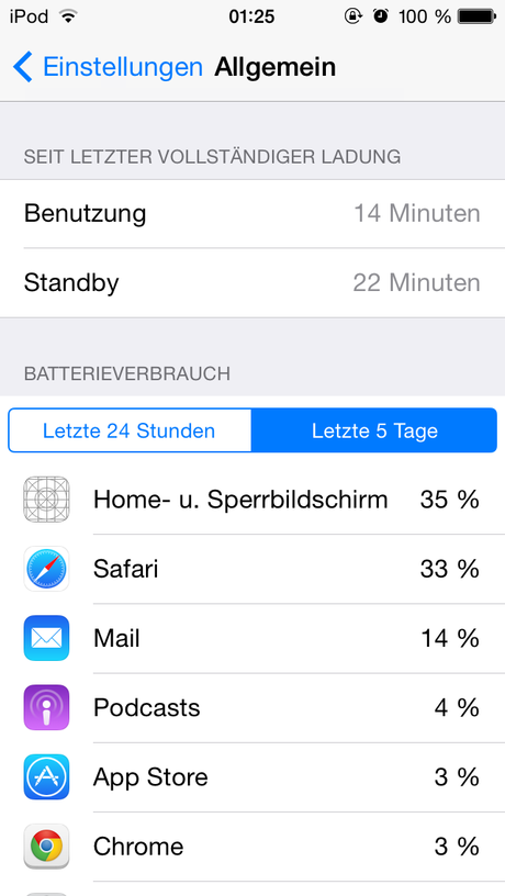 iOS 8 Beta 2 Batterieverbrauch
