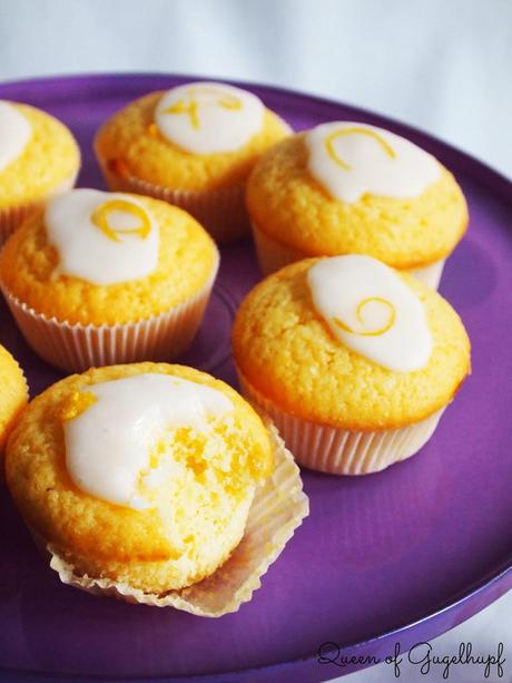 lemon muffins, sticky & moist