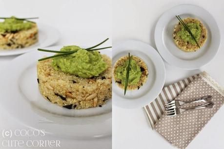 Quinoasalat mit Minze, Pinienkernen und Avocadomousse - für den Mädelsabend
