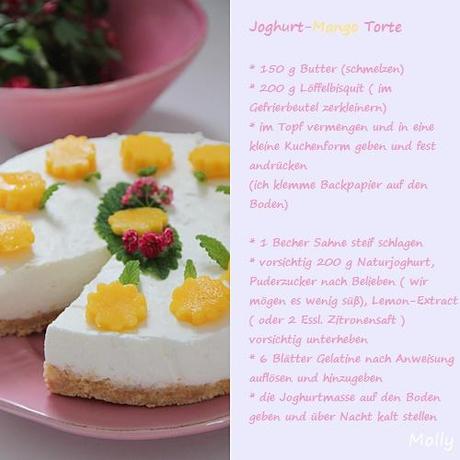 Joghurt-Mango-Torte und Gewinner des give-away