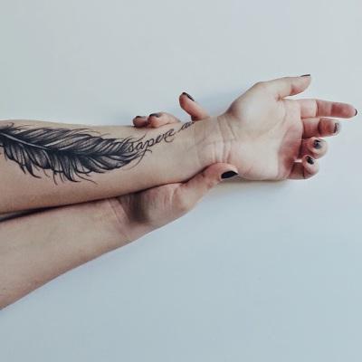 Tattoo - Kant Zitat + Feder